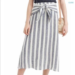 Jcrew point sur linen midi skirt